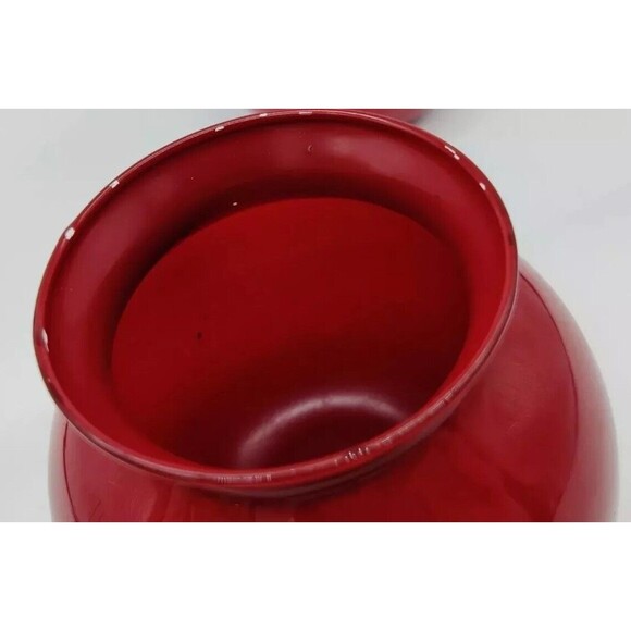 Vintage Red Ruby Ball Vase Jar Decorative Decor Glass Mexico 4"   Round Pretty - Picture 4 of 10